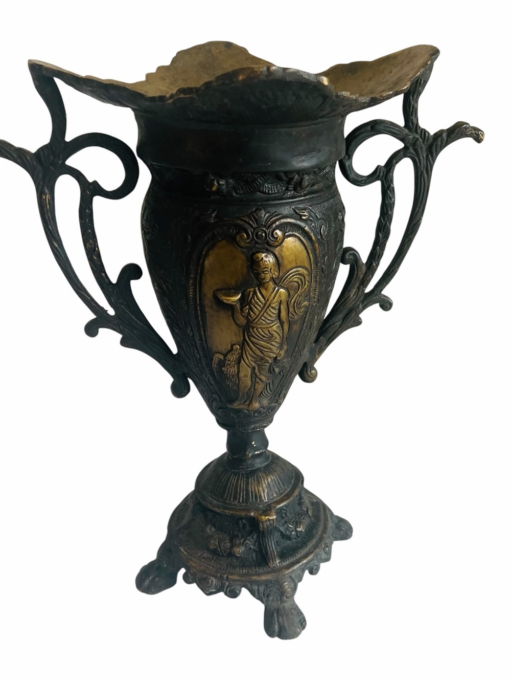 Antique Ornate Double Handle Vase -